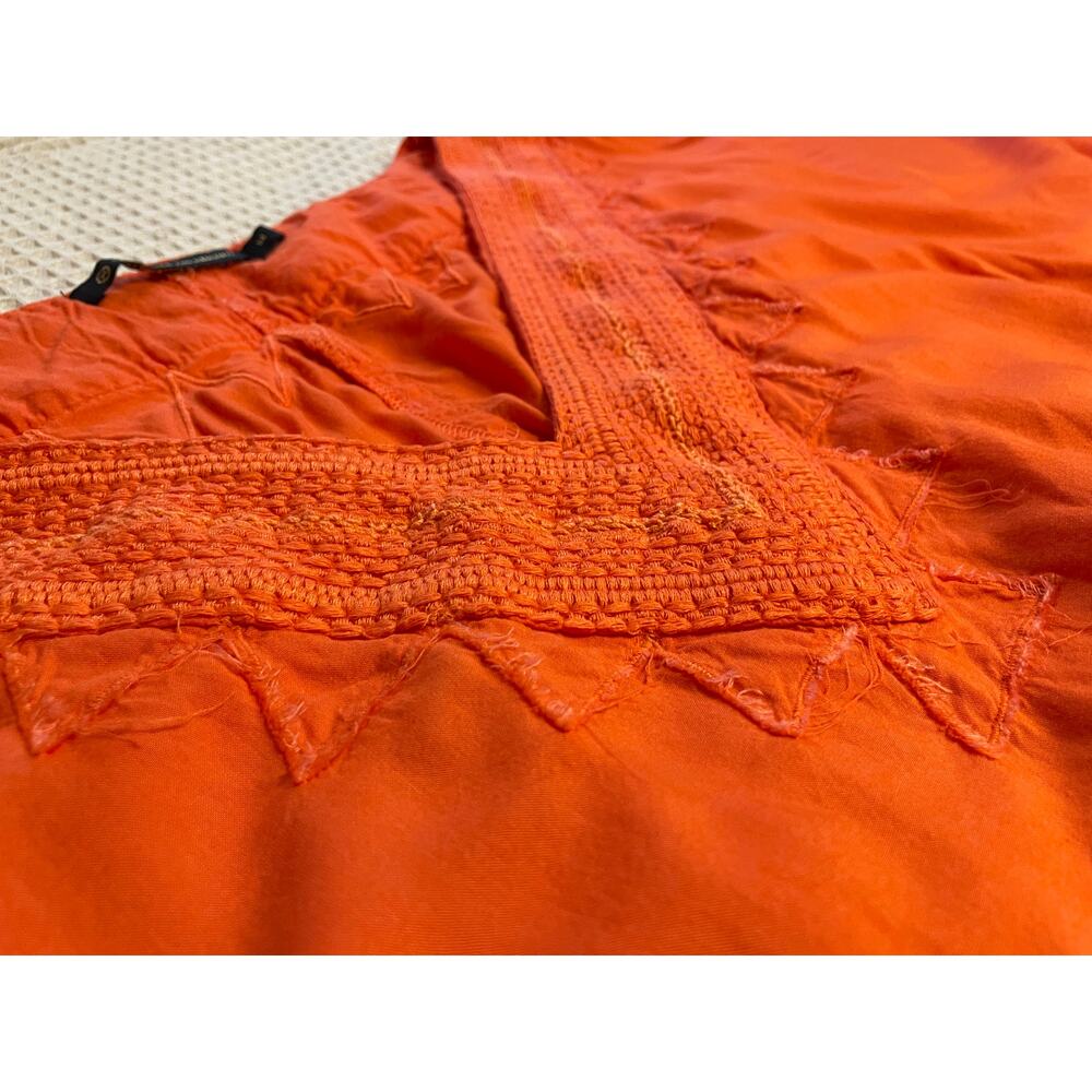 VIX Paula Hermanny Coral Embroidered Bell Sleeve Mini Tunic Swim Coverup Medium - Picture 9 of 13